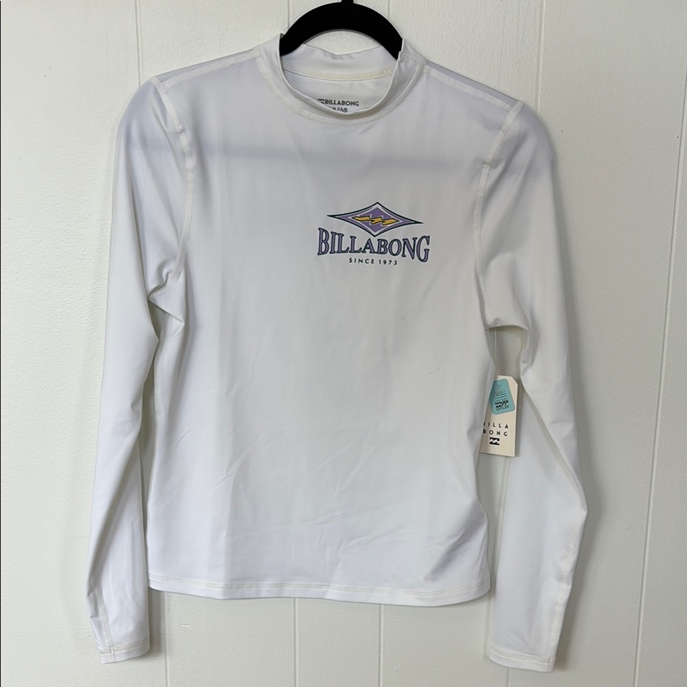 Billabong White Long Sleeve Loose Rash Guard
